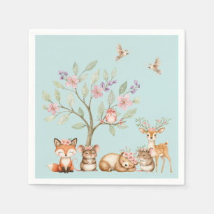 Kostbare Waldtiere Baby Shower Serviette