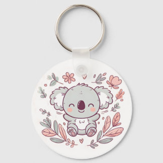 Kostbarer Koala-Schlüsselanhänger mit Blumendesign Schlüsselanhänger