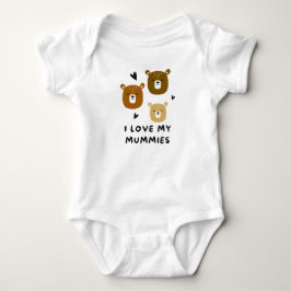 Kostbares Bärendesign "I Liebe My Mummies" Baby Strampler