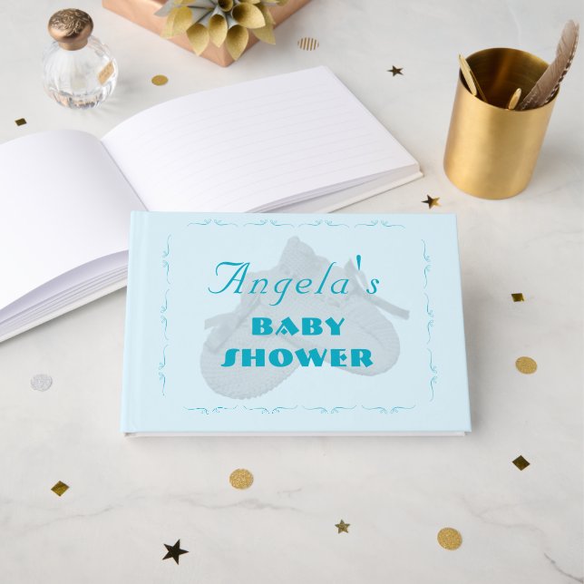 Kostbares Bündel Junge Baby Shower  Gästebuch (Vorderseite Offen)