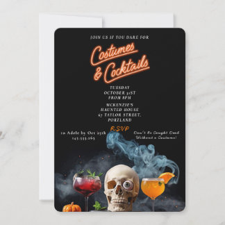 Kosten & Cocktails Halloween-Party-Einladung Sk Einladung