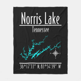 Kosten von Norris Lake Tennessee Uferkarte Fleecedecke