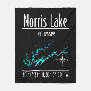 Kosten von Norris Lake Tennessee Uferkarte Fleecedecke