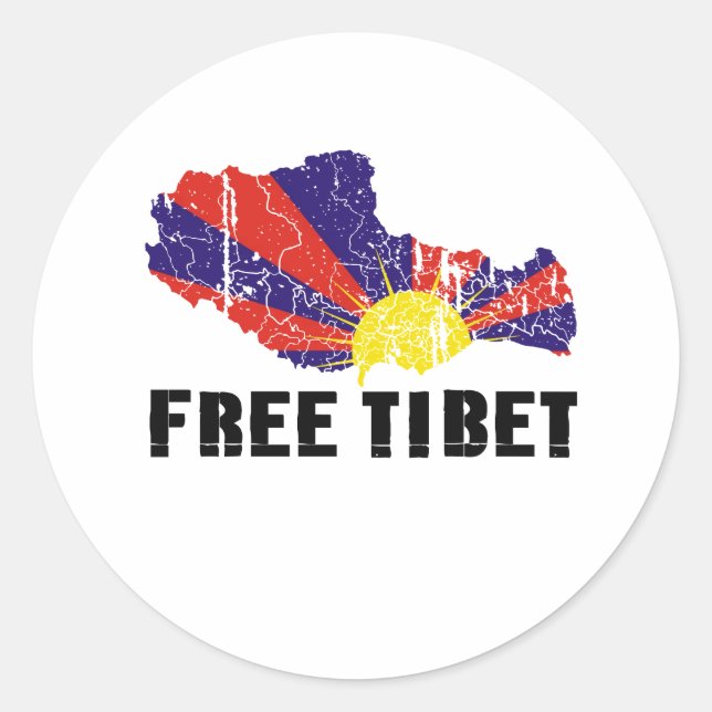 KOSTENFREIER TIBET RUNDER AUFKLEBER (Vorderseite)