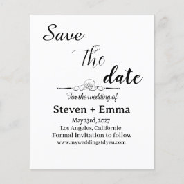 Kostengünstige Hochzeitsarbeit Save the Date Flyer