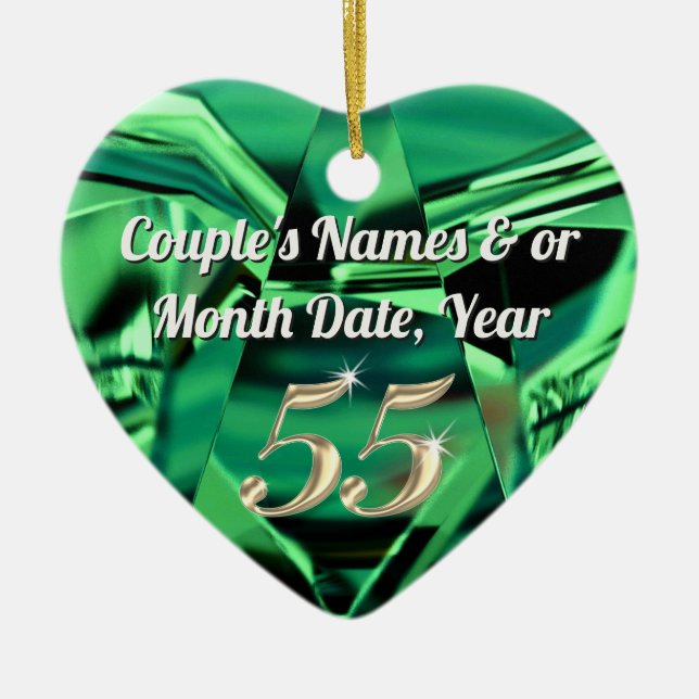 Kostengünstige, Personalisierte Geschenke zum 55-j Keramik Ornament (Vorne)