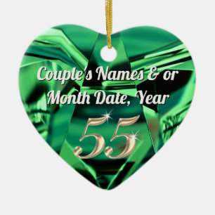 Kostengünstige, Personalisierte Geschenke zum 55- Keramik Ornament