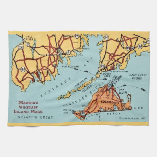 Kostenkarte von Martha's Vineyard Geschirrtuch