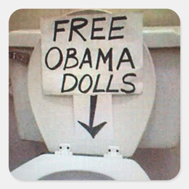 KOSTENLOS OBAMA DOLLS QUADRATISCHER AUFKLEBER (Vorderseite)