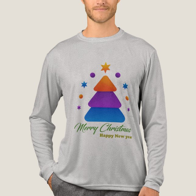Kostenlos Weihnachtsbaum Bella+Canvas Tri-Blen Tri-Blend Shirt (Vorderseite)