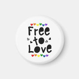 Kostenlos zur Liebe - LGBTQ+-Rainbow-Herz-Prix Magnet