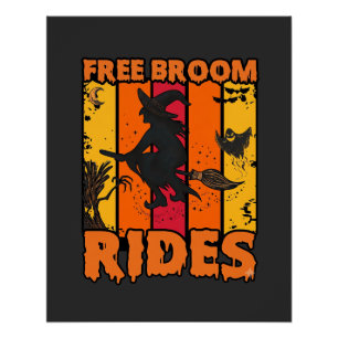 Kostenlose Besenfahrten Halloween Fliegende Hexe G Poster