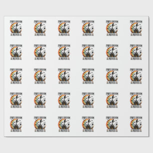 Kostenlose Besenfahrten Halloween Hexe Verlassenes Geschenkpapier