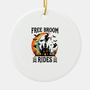 Kostenlose Besenfahrten Halloween Hexe Verlassenes Keramik Ornament