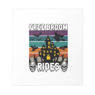 Kostenlose Besenfahrten Halloween Spukhaus Hexe Sk Notizblock
