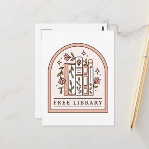Kostenlose Bücherei Nachbarschaftsbuchbox Postkarte
