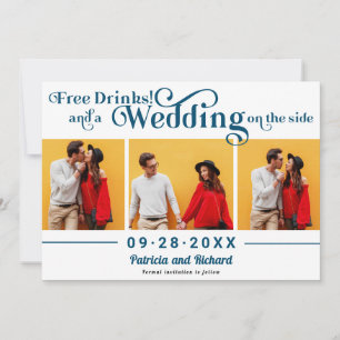Kostenlose Getränke Casual Hochzeit Save The Date  Einladung