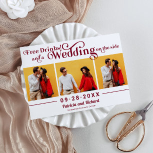 Kostenlose Getränke Casual Hochzeit Save The Date  Einladung