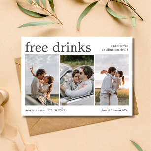Kostenlose Getränke Drei Verlobungsfotos Hochzeit Save The Date