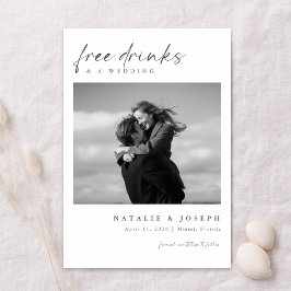 Kostenlose Getränke | Minimalistische Romantische  Save The Date