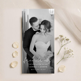 Kostenlose Getränke | Minimalistisches Lesezeichen Save The Date
