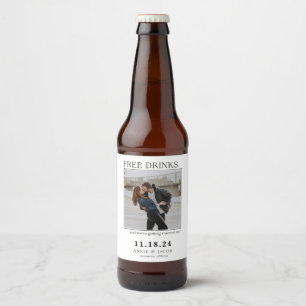 Kostenlose Getränke Save the Date Bierflaschenetikett