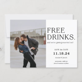 Kostenlose Getränke Save the Date Einladung