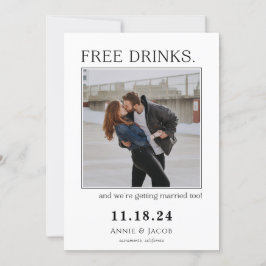 Kostenlose Getränke Save the Date Einladung