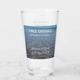 Kostenlose Getränke Save-the-Date Strandhochzeit N Glas
