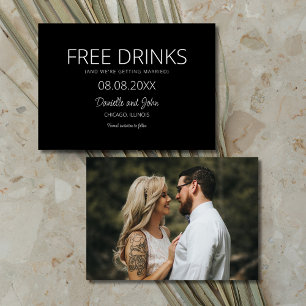 Kostenlose Getränke Schwarz Weiß Foto Hochzeit Save The Date