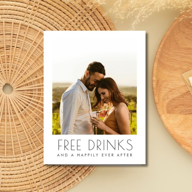 Kostenlose Getränke Weinkellerei Hochzeit sparen S Ankündigungspostkarte (Free Drinks Winery Wedding Save the Date )