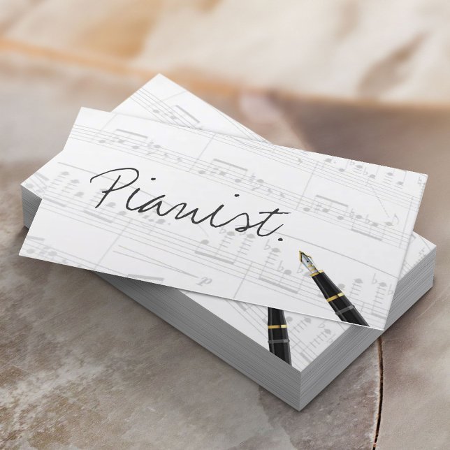 Kostenlose Handschrift Script Pianist Business Car Visitenkarte (Von Creator hochgeladen)