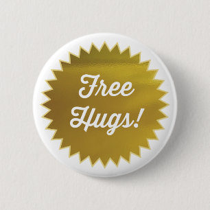 Kostenlose Hugs! Button-Button / Imitat-Goldfolie Button