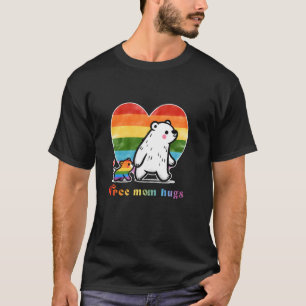 Kostenlose Mama Umarmungen LGBTQ Herz Bären Regenb T-Shirt