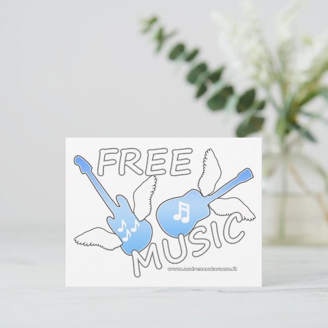 Kostenlose Musik Postkarte (Stehend Vorderseite)