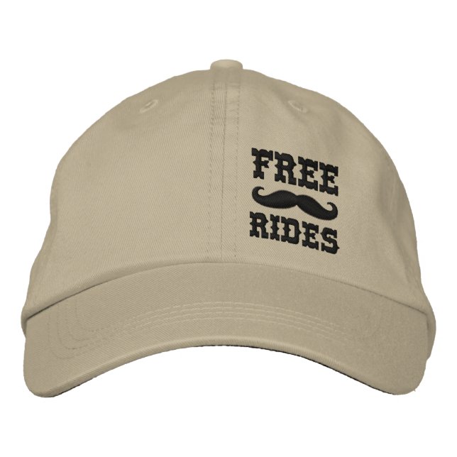 KOSTENLOSE MUSTACHE-RIDES BESTICKTE KAPPE (Vorderseite)