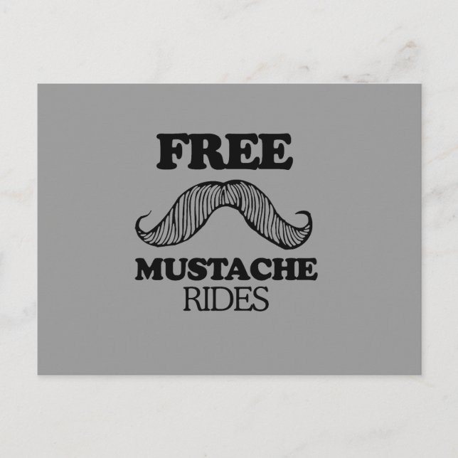 KOSTENLOSE MUSTACHE-RIDES POSTKARTE (Vorderseite)