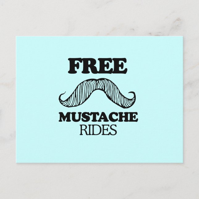 KOSTENLOSE MUSTACHE-RIDES POSTKARTE (Vorderseite)