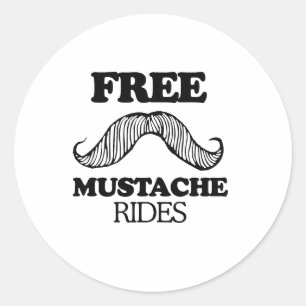KOSTENLOSE MUSTACHE-RIDES RUNDER AUFKLEBER