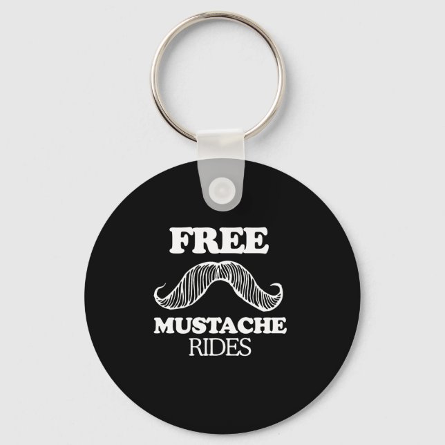 KOSTENLOSE MUSTACHE RIDES T - Shirt Schlüsselanhänger (Vorderseite)