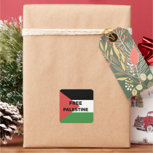 KOSTENLOSE PALESTINE FLAG ROTES SCHWARZES GRÜNWEIS QUADRATISCHER AUFKLEBER