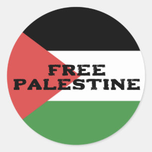 KOSTENLOSE PALESTINE FLAG ROTES SCHWARZES GRÜNWEIS RUNDER AUFKLEBER