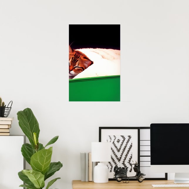KOSTENLOSE PALESTINE-Flaggenkatze Poster (Heimbüro)