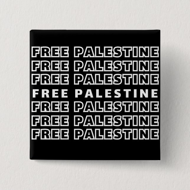 KOSTENLOSE PALESTINE Wiederholung Text Typografie  Button (Vorderseite)