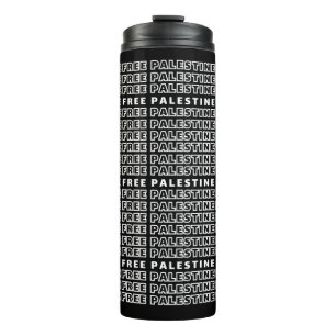 KOSTENLOSE PALESTINE Wiederholung Text Typografie Thermosbecher