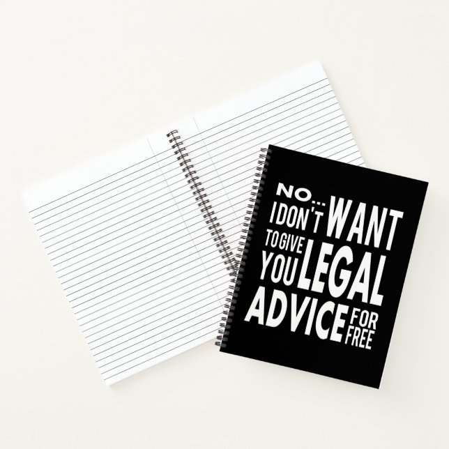 Kostenlose Rechtsberatung - Funny Lawyer Zitat Notizbuch (Innenseite)