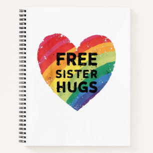Kostenlose Schwester Umarmungen LGBT Schwule Lesbe Notizbuch