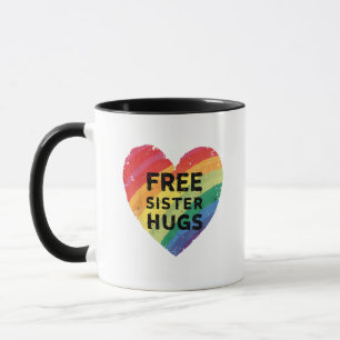 Kostenlose Schwester Umarmungen LGBT Schwule Lesbe Tasse
