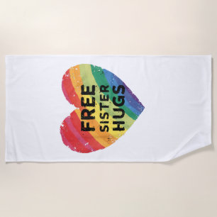 Kostenlose Schwesternumarmungen LGBT Schwule Lesbe Strandtuch