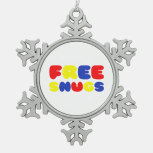 KOSTENLOSE SNUGS SCHNEEFLOCKEN Zinn-Ornament